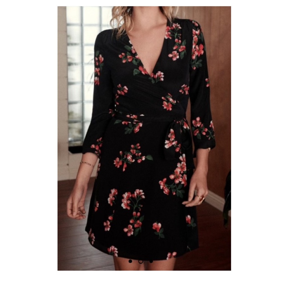 Sezane silk wrap dress